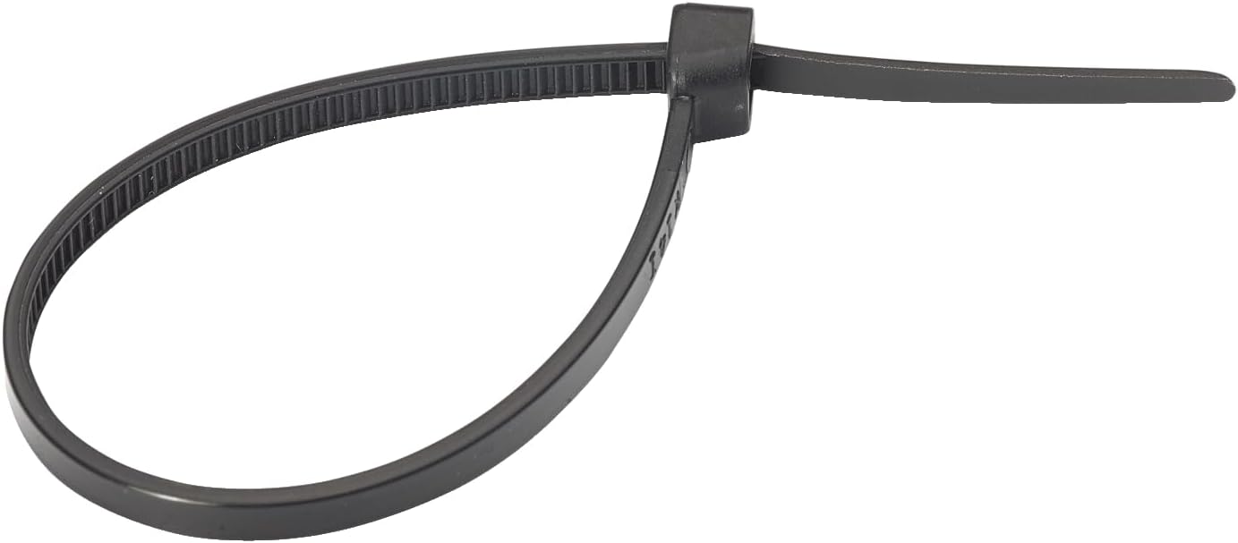 100 x selbstsichernde Kabelbinder, 380x7,6 mm Schwarz