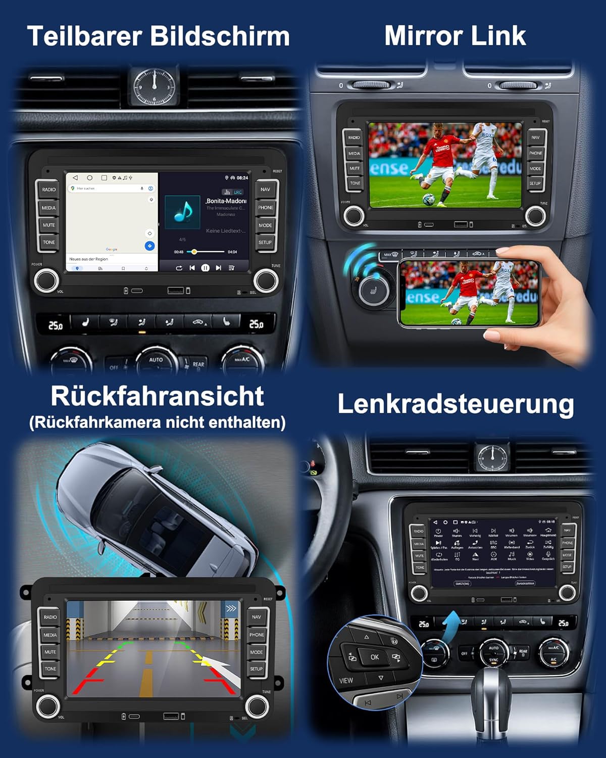 Bluetooth Autoradio mit Navi und 7 Zoll Bildschirm