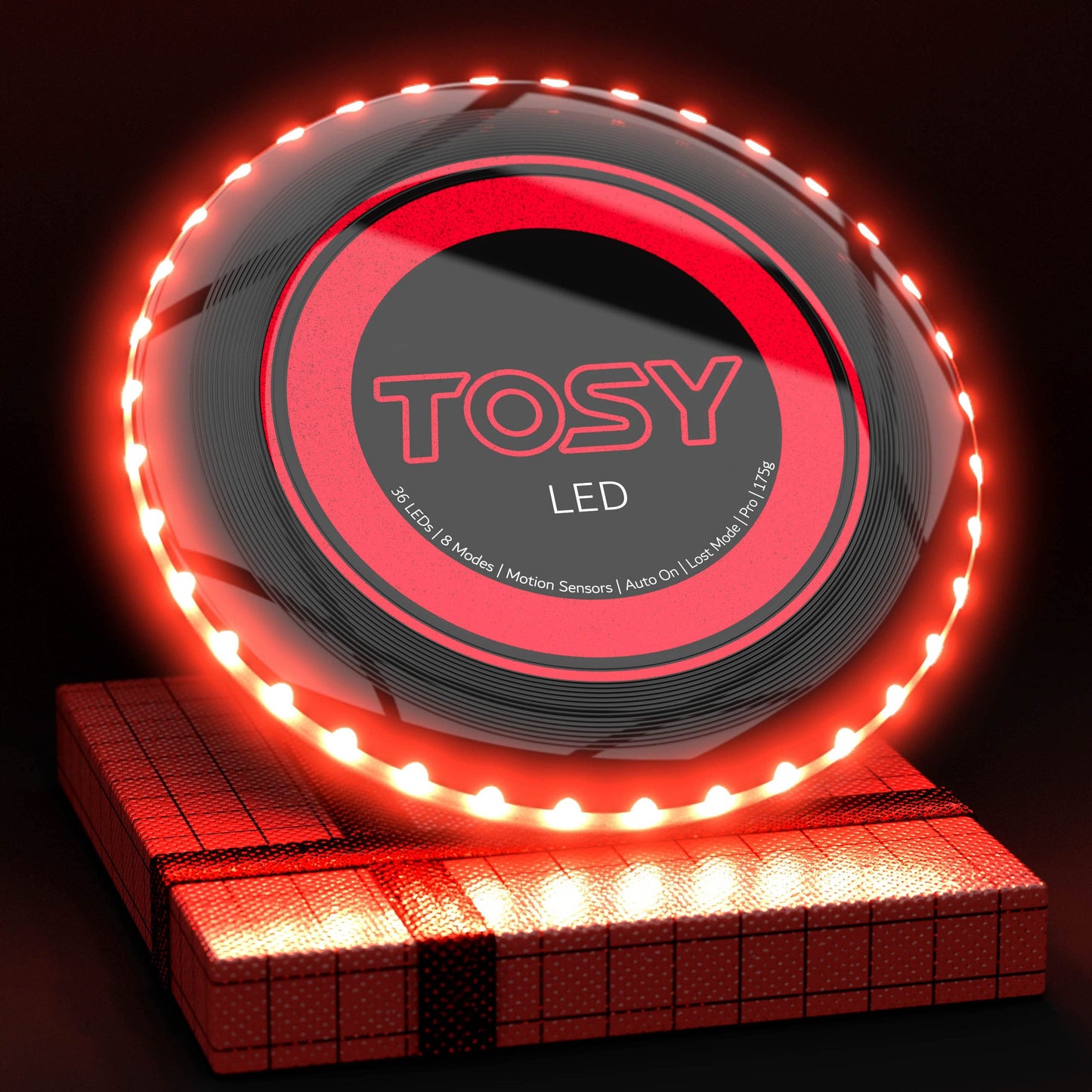 Flying Disc mit LED-Beleuchtung, Red Disc (36 Leds)