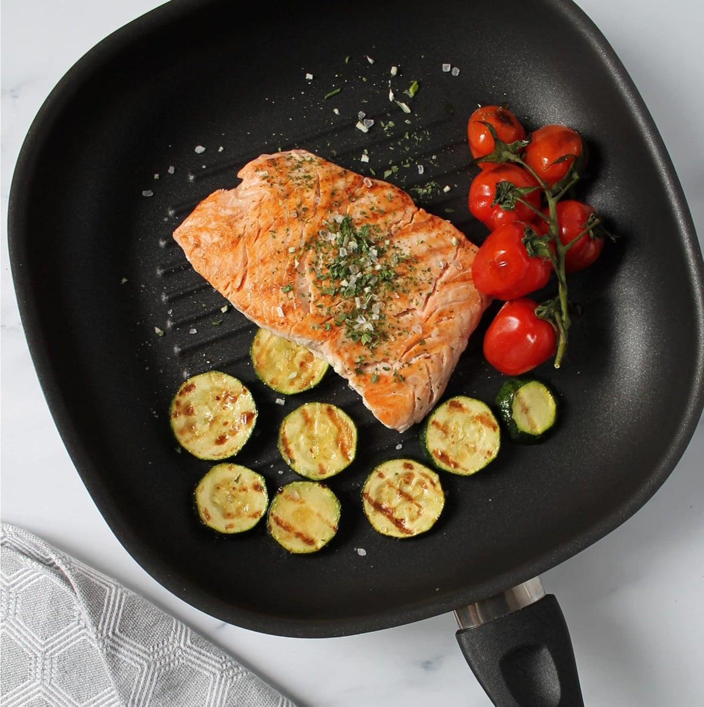 Induktions-Grillpfanne aus Edelstahl, 28 cm