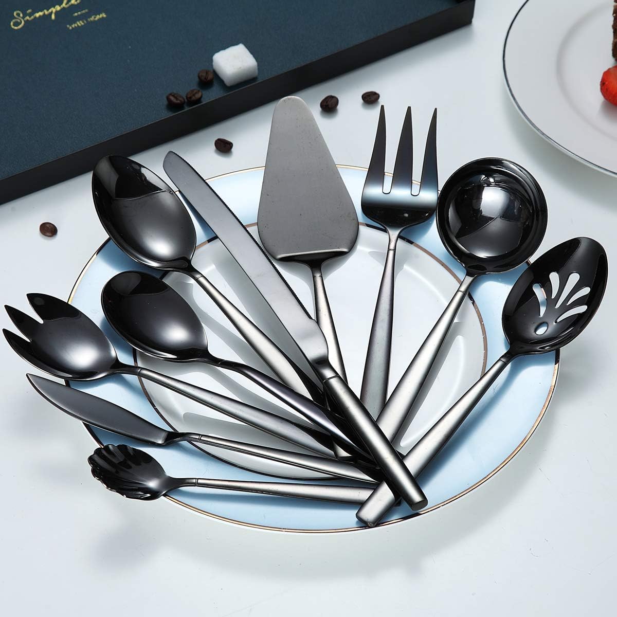 10-teiliges Servierbesteck-Set, 10.schwarz