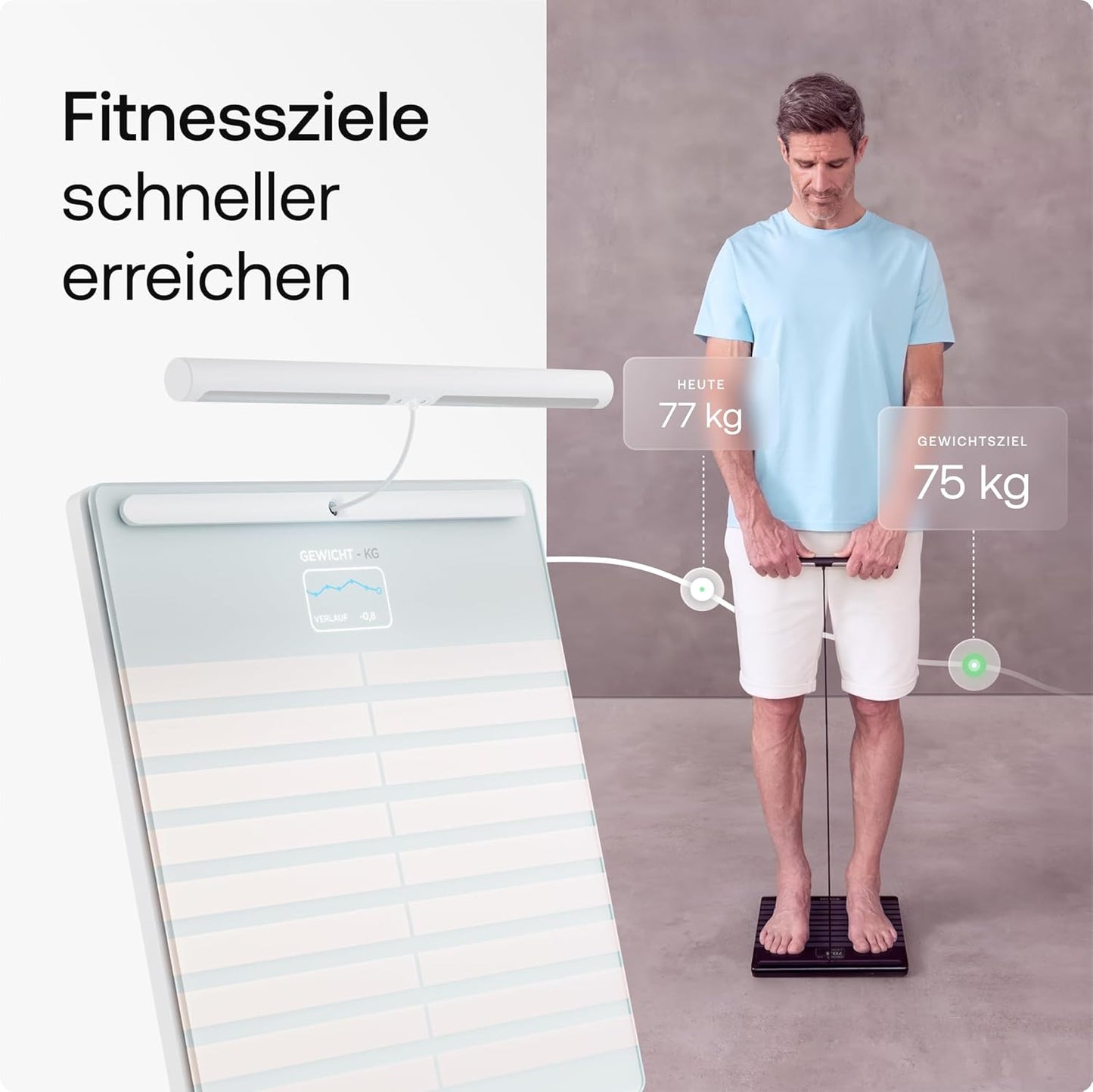 Body Scan WLAN-Waage mit Körperanalyse, Weiss, Body Scan