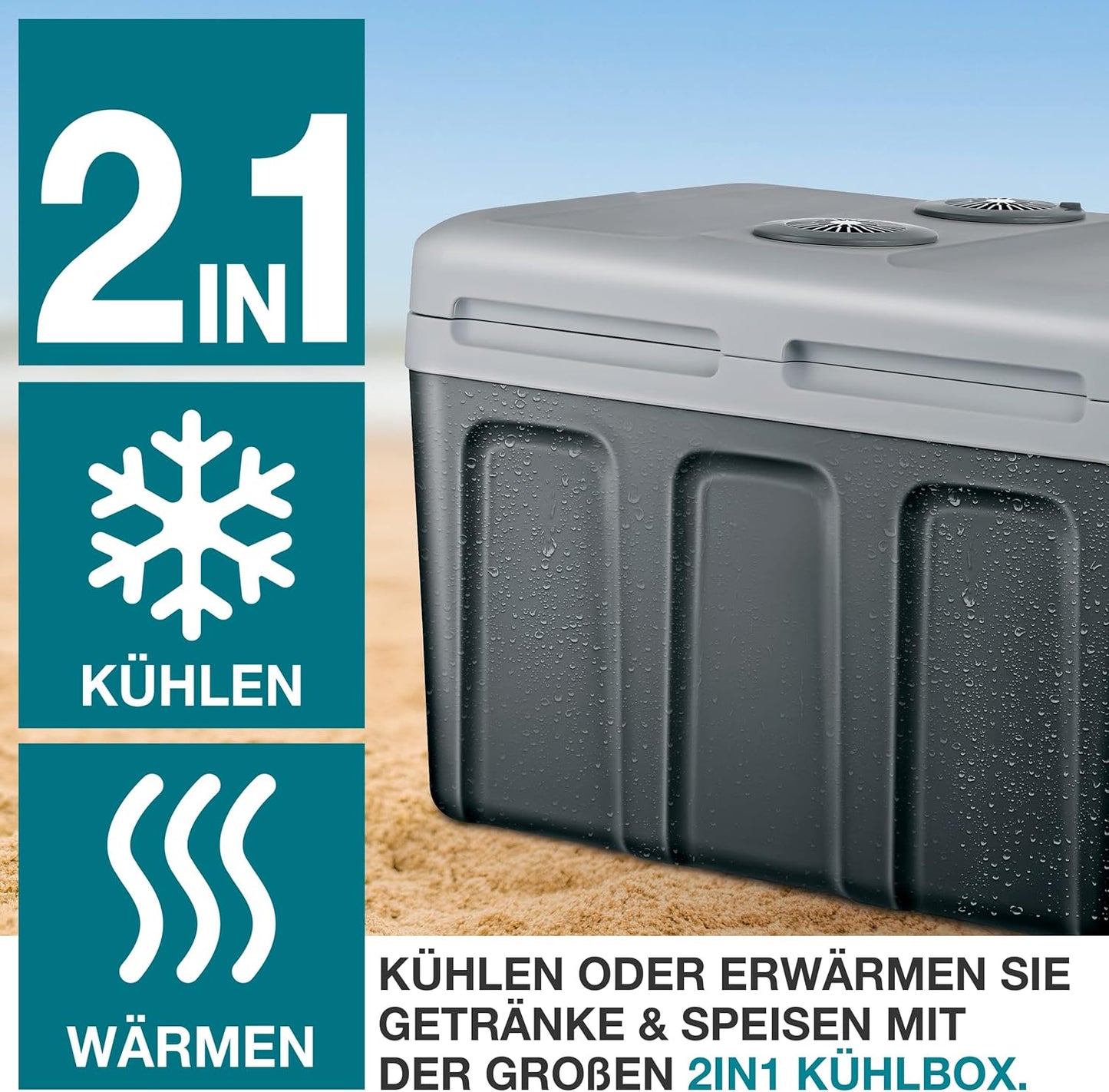 Kühlbox mit Kühl- und Heizfunktion, Grau