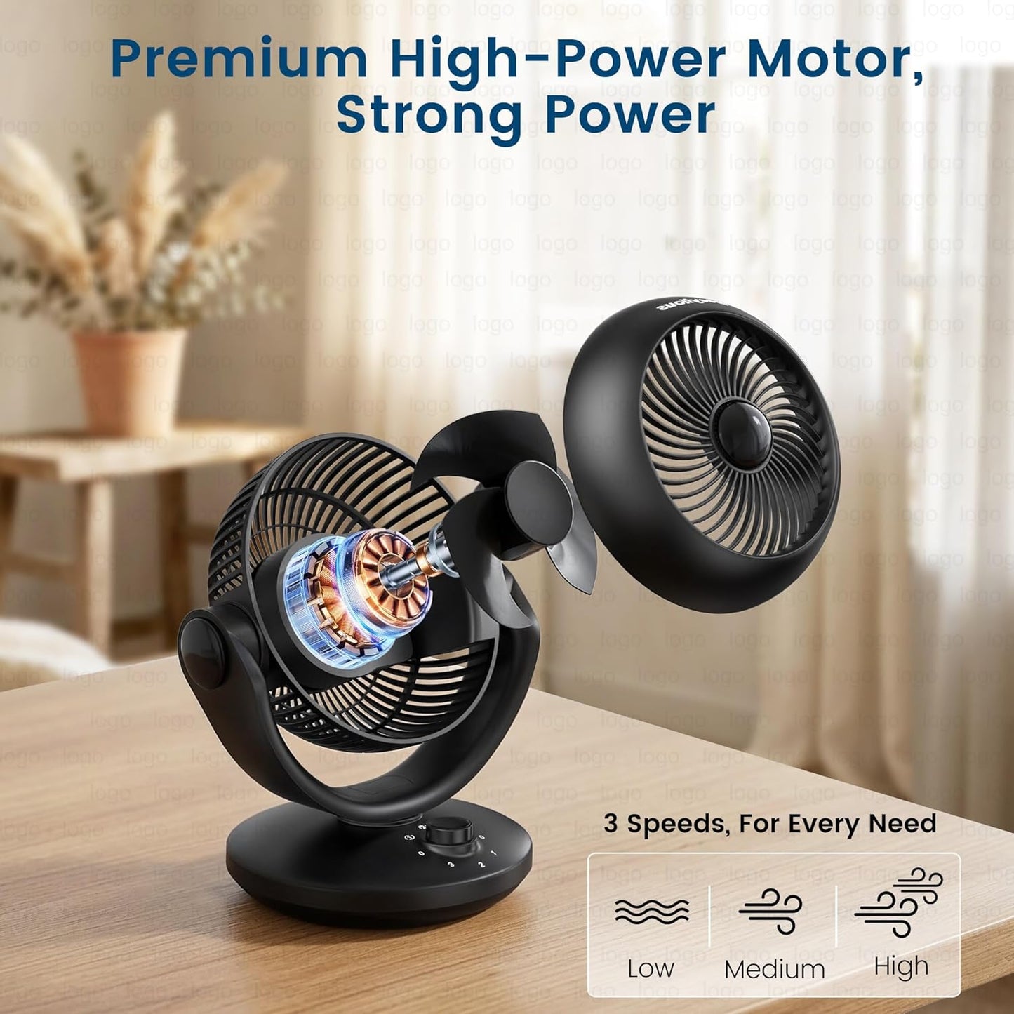 Tischventilator mit 3 Geschwindigkeiten