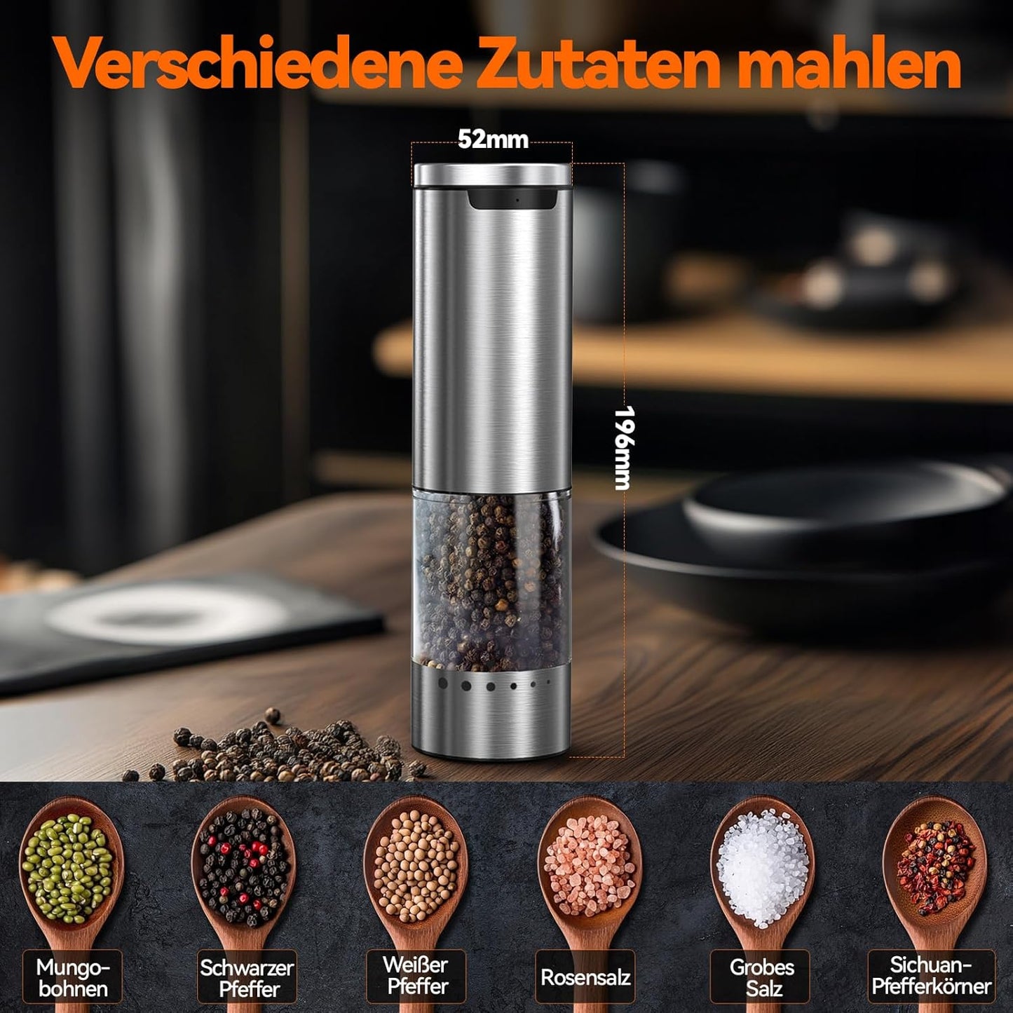 2er-Set Salz- und Pfeffermühle, Silber