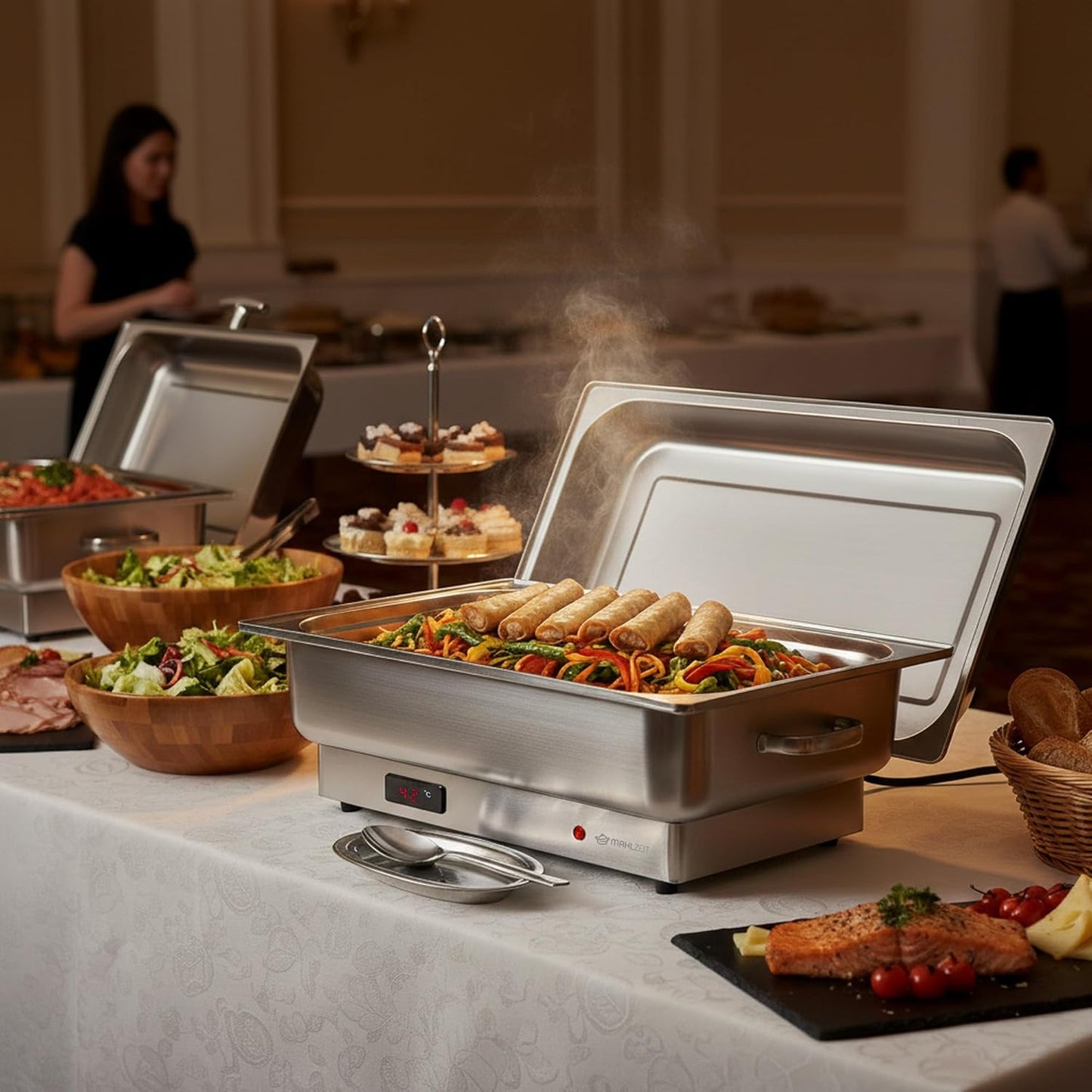Chafing Dish mit Display mit GN 1/1 Behälter