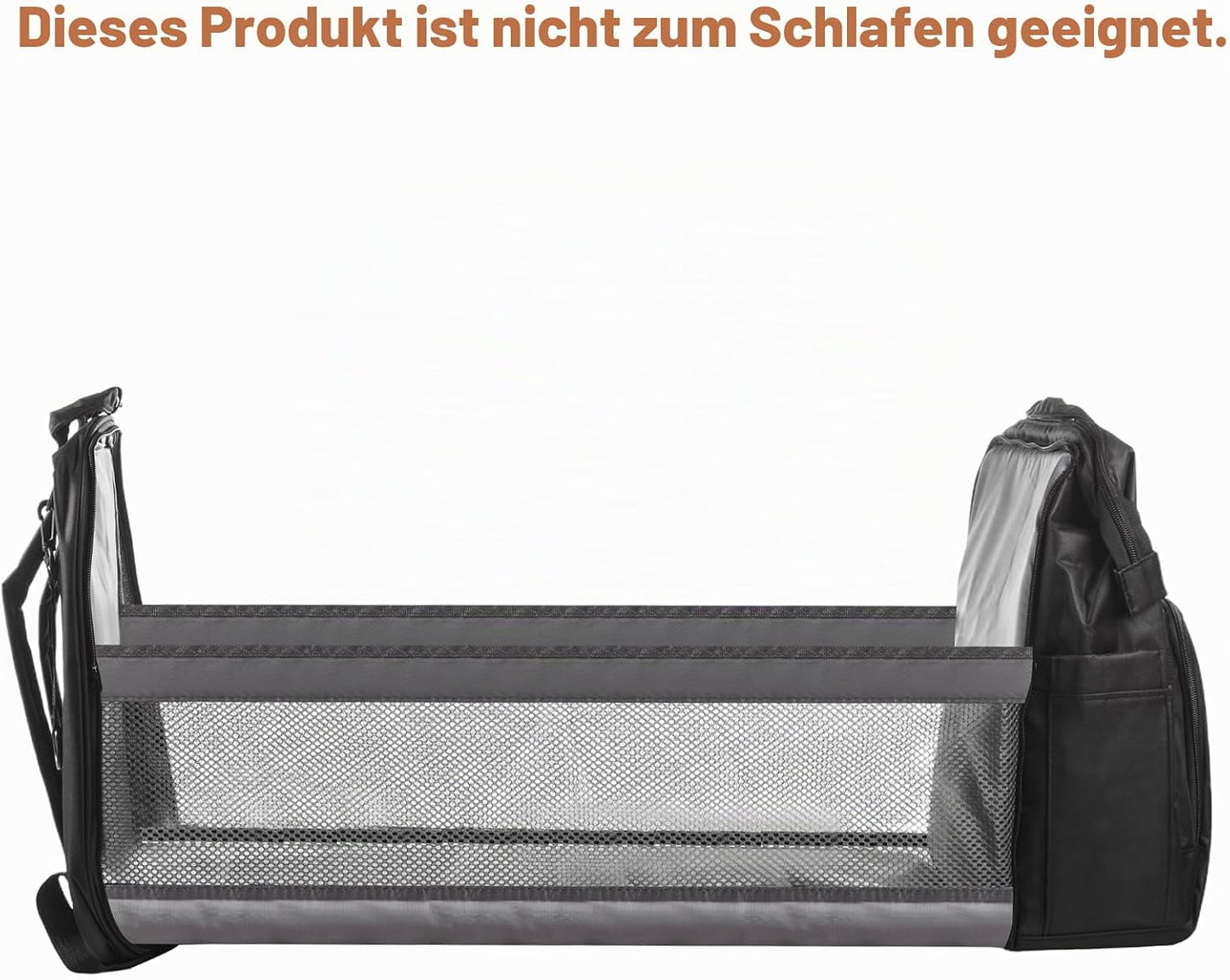 Wickelrucksack mit Isolierten Flaschentaschen, Schwarz
