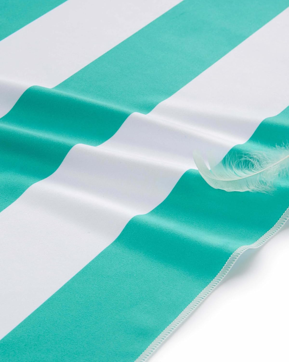 Schnelltrocknendes Strandhandtuch, 160cm x 90cm 03 Türkis - Weiss
