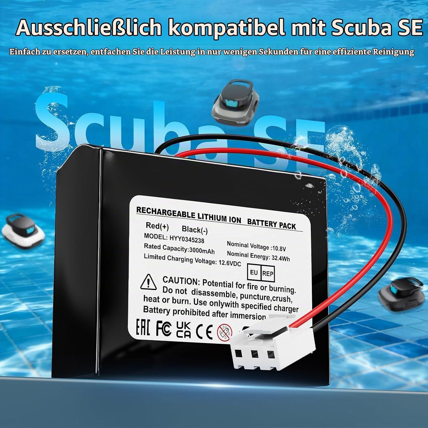 Ersatzakku für kabellosen Poolreiniger Scuba SE