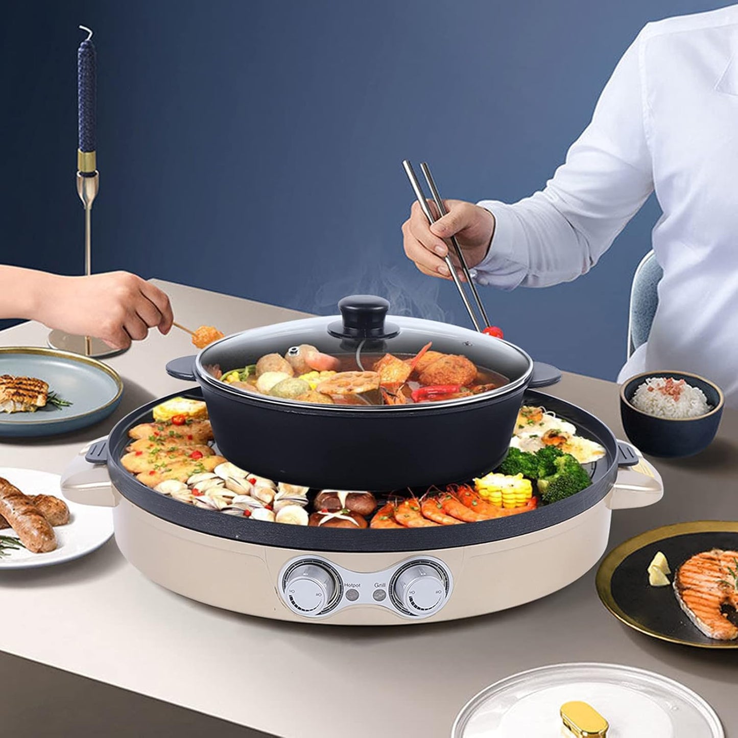 Multifunktionaler Elektrogrill und Hotpot