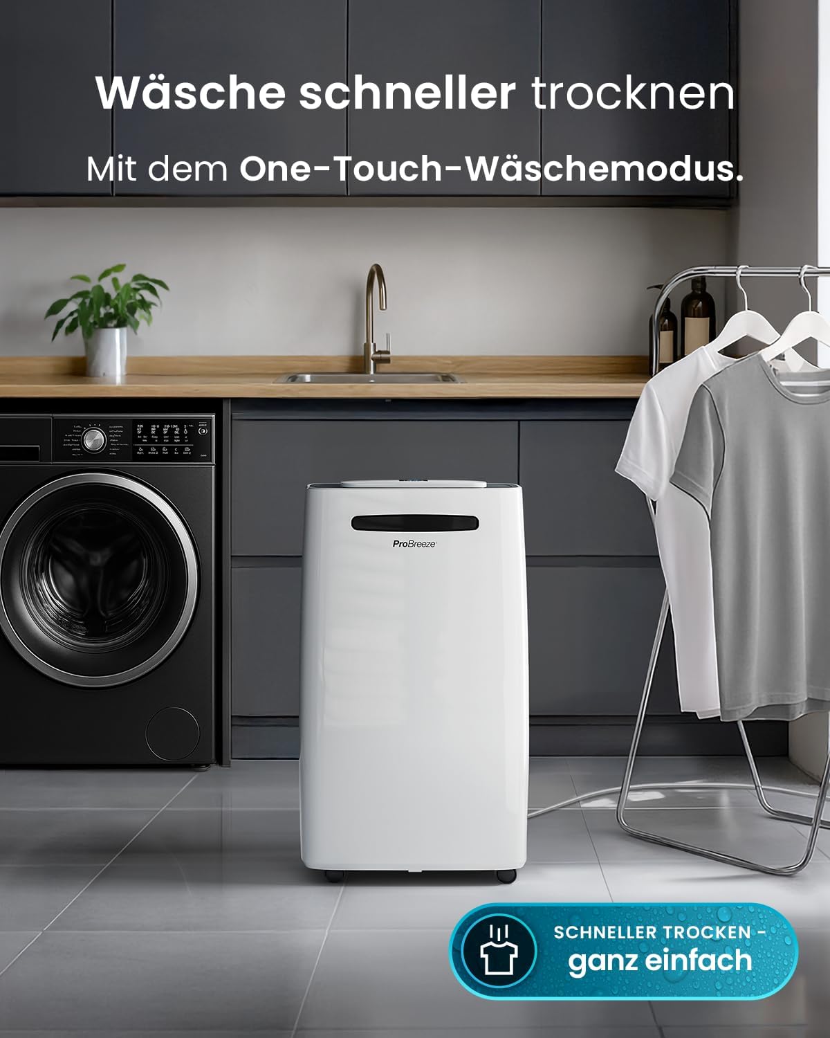 Smarter Luftentfeuchter mit Feuchtigkeitsanzeiger, 20L - 30 m² - Smart App