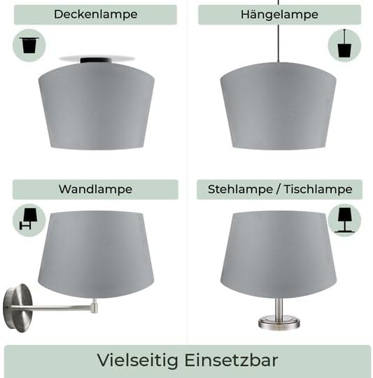 Lampenschirm, 35 cm, Schwarz XXL = ØU: 35cm | ØO: 27cm | H: 20cm