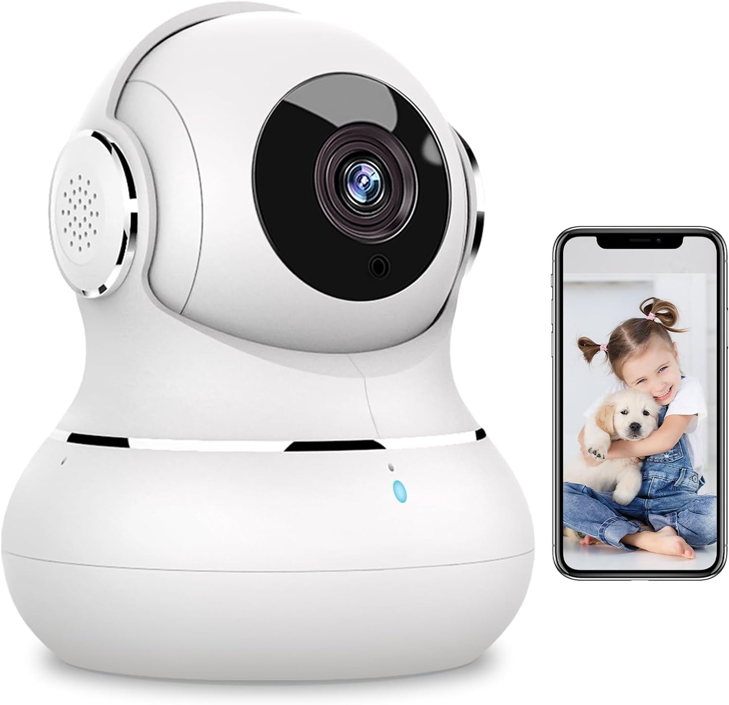 Überwachungskamera, 1 Stück-2.4Ghz ; Weiss