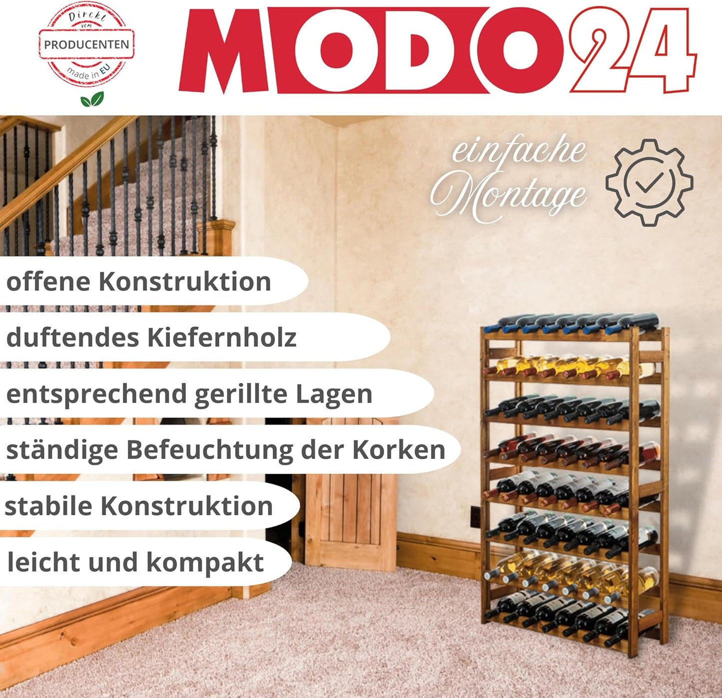 Weinregal für 42 Flaschen, 42 Flaschen