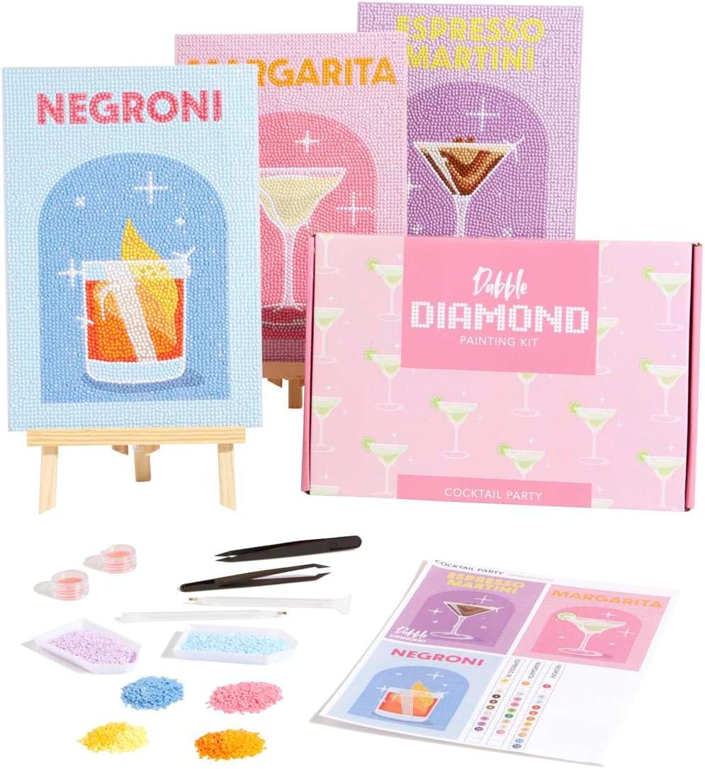 3er Diamanten Painting Set Cocktail Party, Cocktail Party