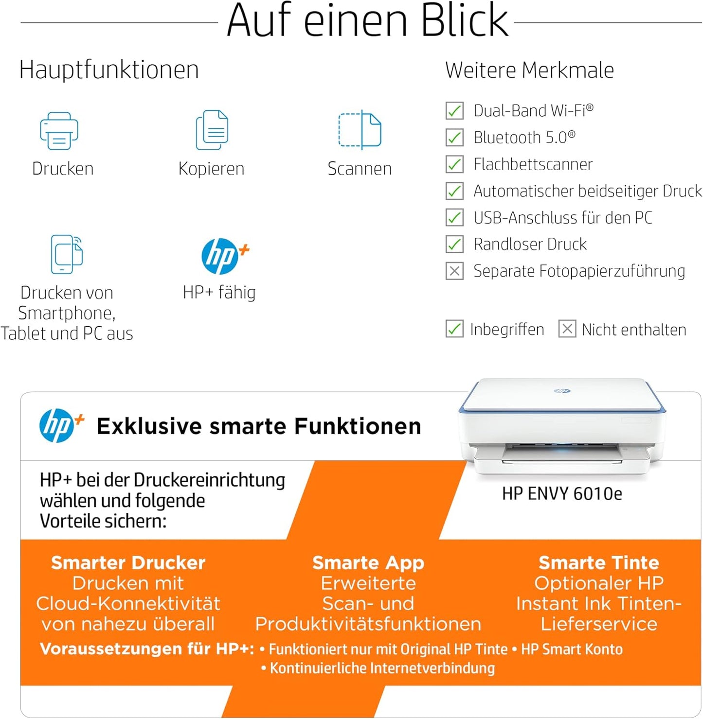 Envy 6010e, Ohne Stapeleinzug Blau