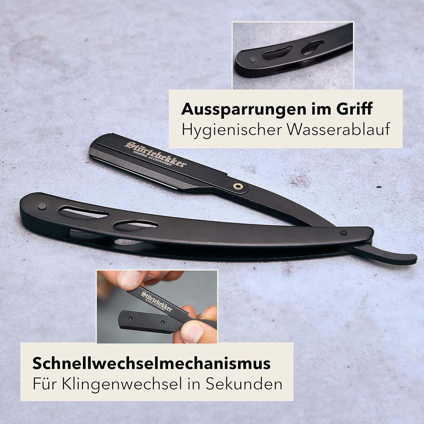 Rasiermesserset, Schwarz - Café