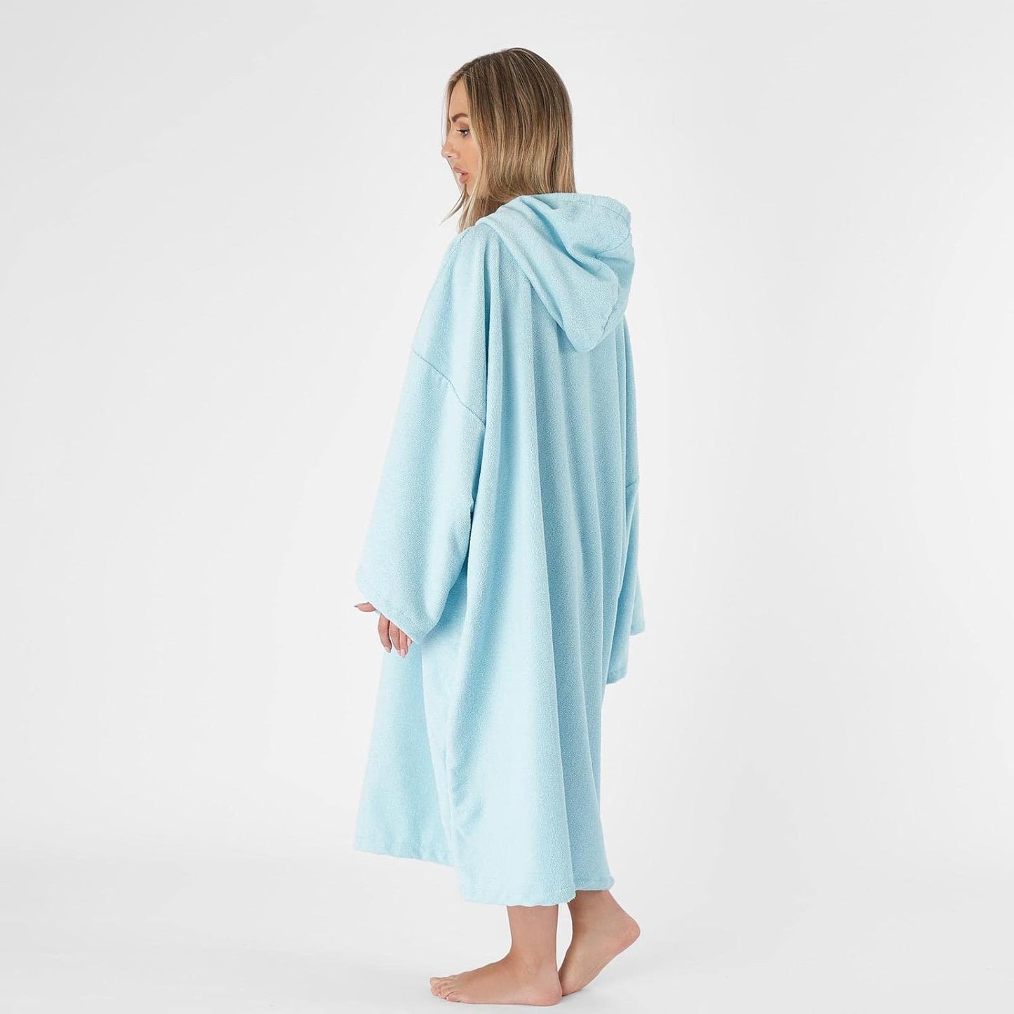 Handtuch-Poncho mit Kapuze, Einheitsgrösse Himmelblau
