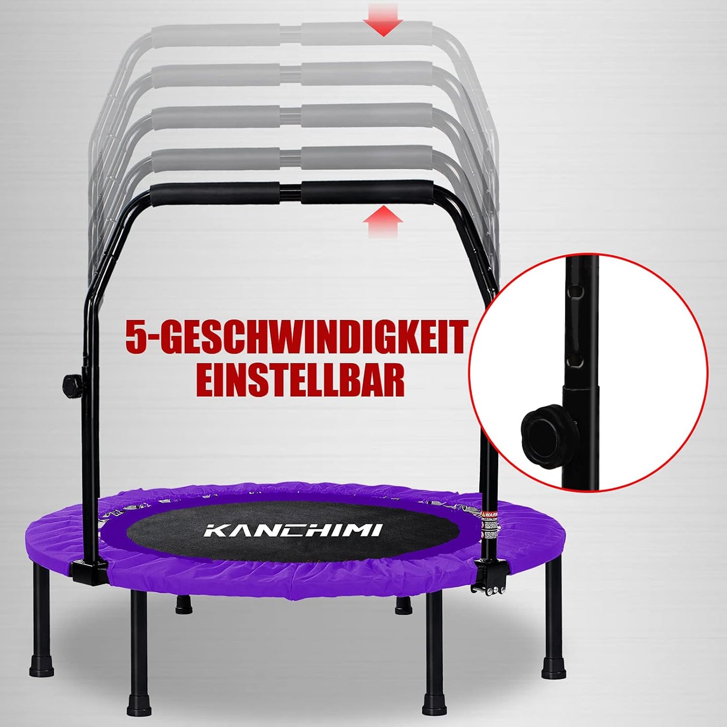 Faltbares Mini Fitness Trampolin mit Griff, 101,6 cm Violett