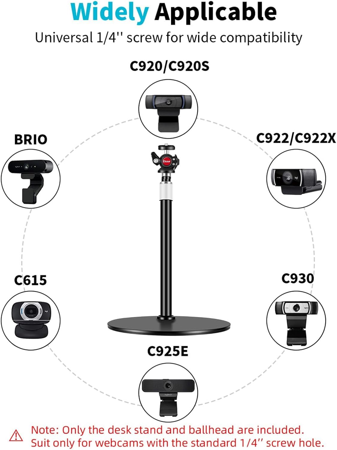 Webcam-Ständer mit 360° Kugelkopf