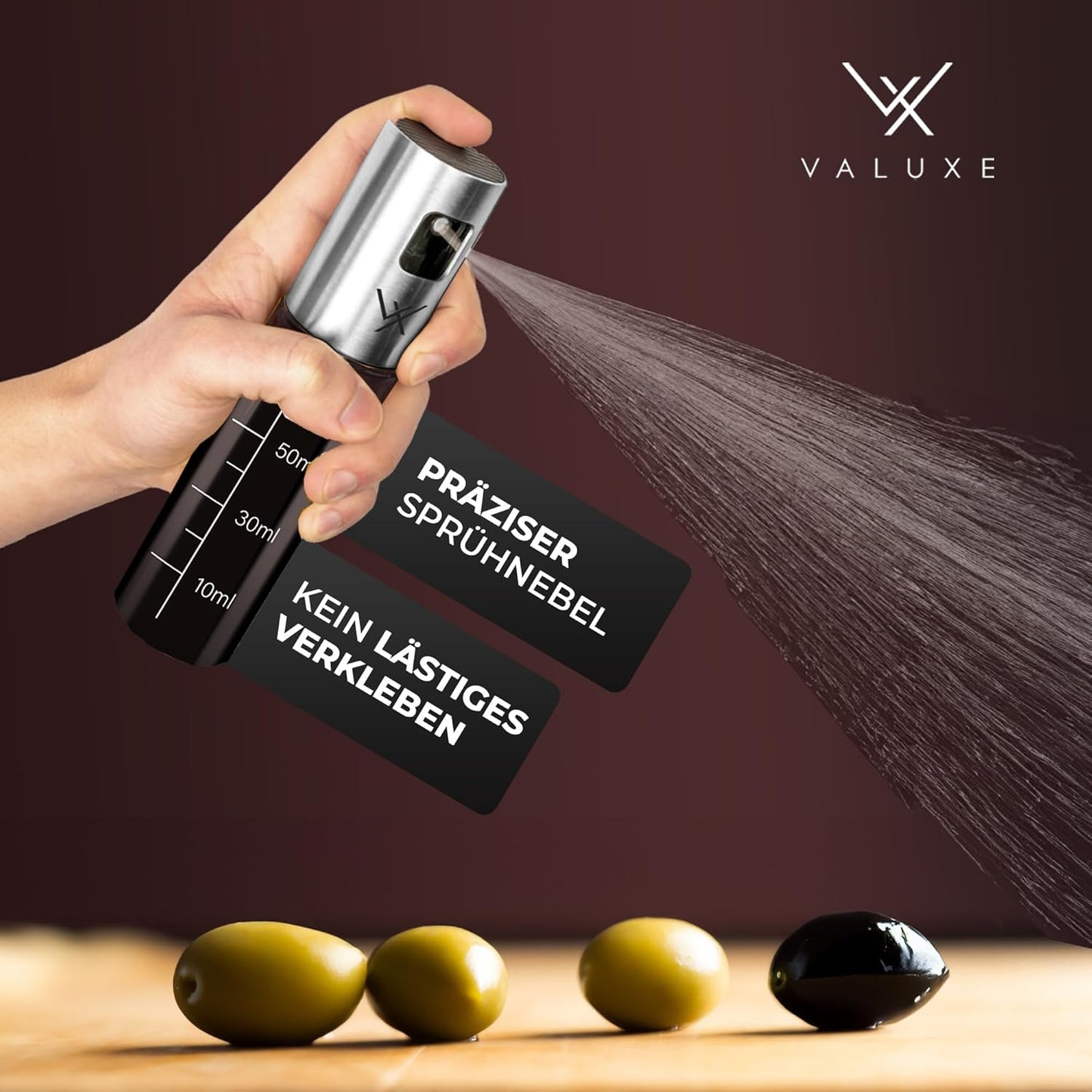 Ölsprüher-Set für Speiseöl & Essig mit Ordnungssystem, 2er Gesamtpaket