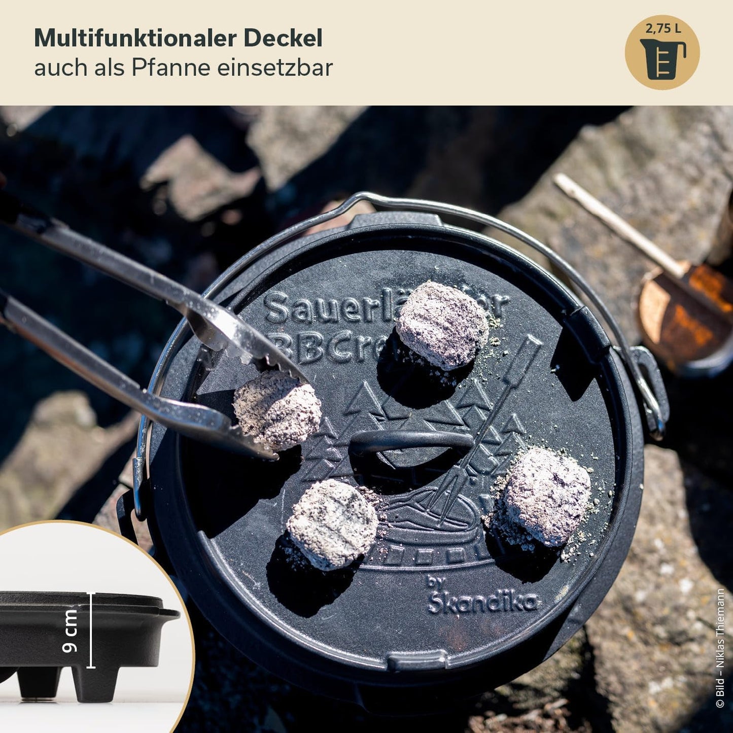 Dutch Oven Feuertopf (emailliert), 10,25 Liter