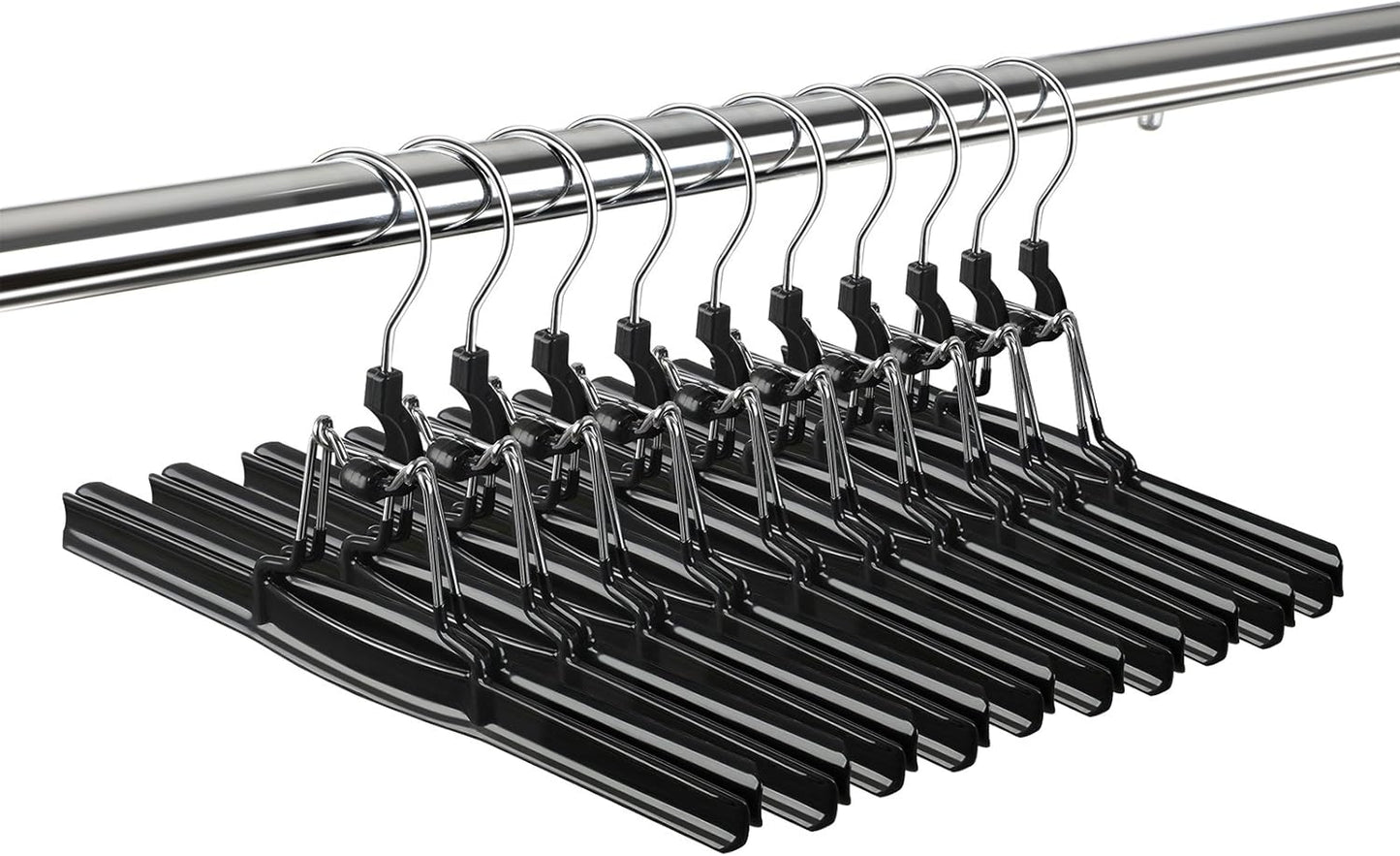 Hosenbügel-Set (10 Stück, Metall), Schwarz