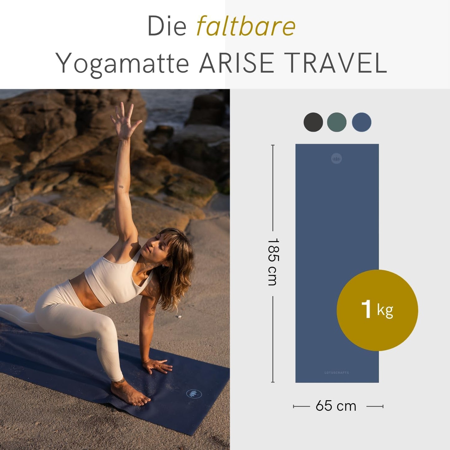 Yogamatte ARISE Travel, Indigo Dust