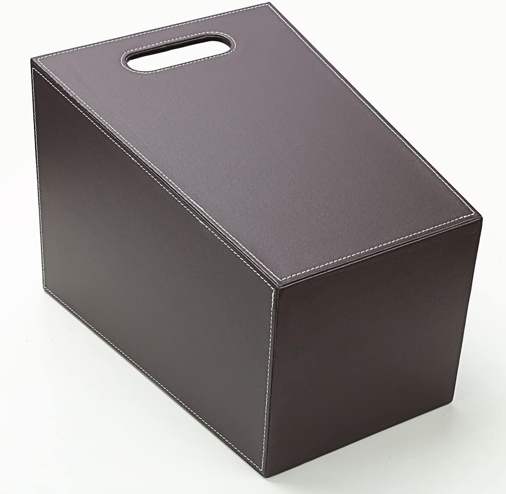 Leder-Papierkorb, Platz-Braun