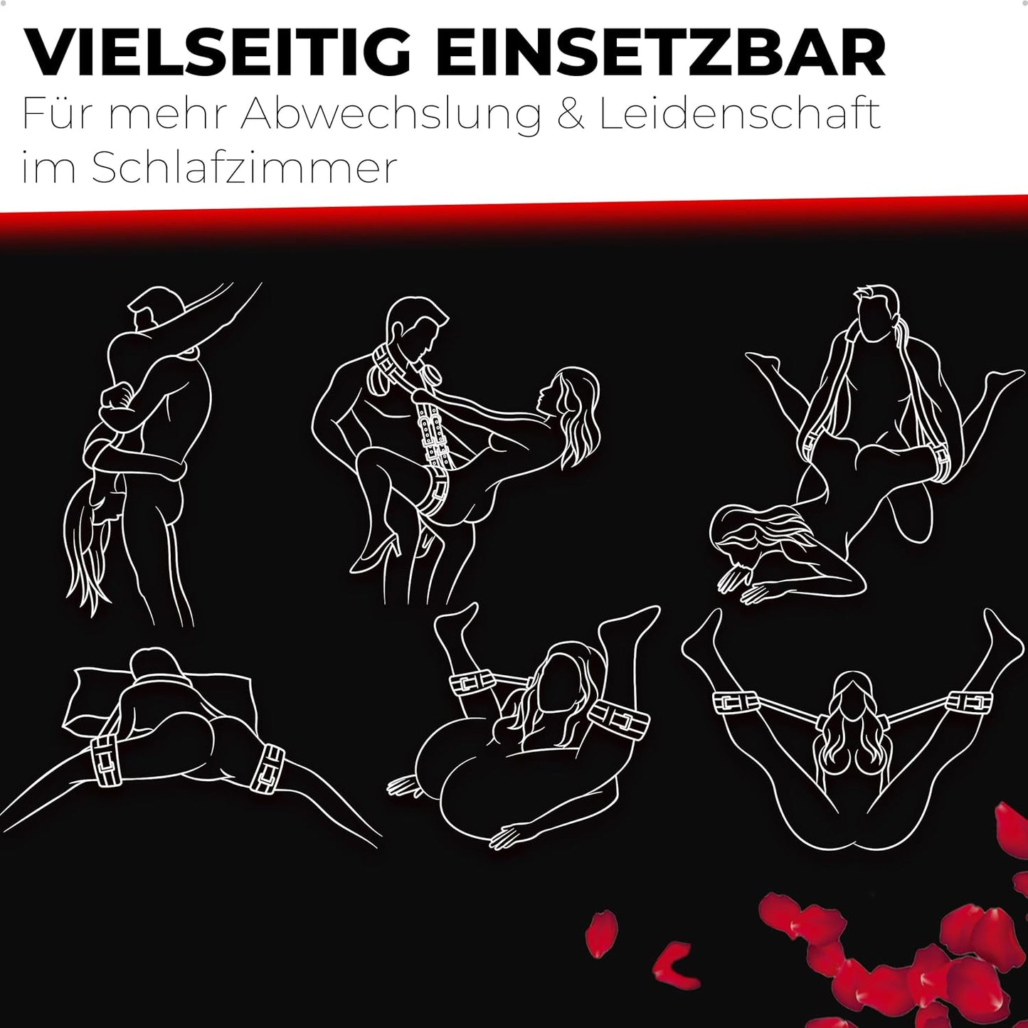 BDSM Bondage-Sexspielzeug-Set für Paare, Rot
