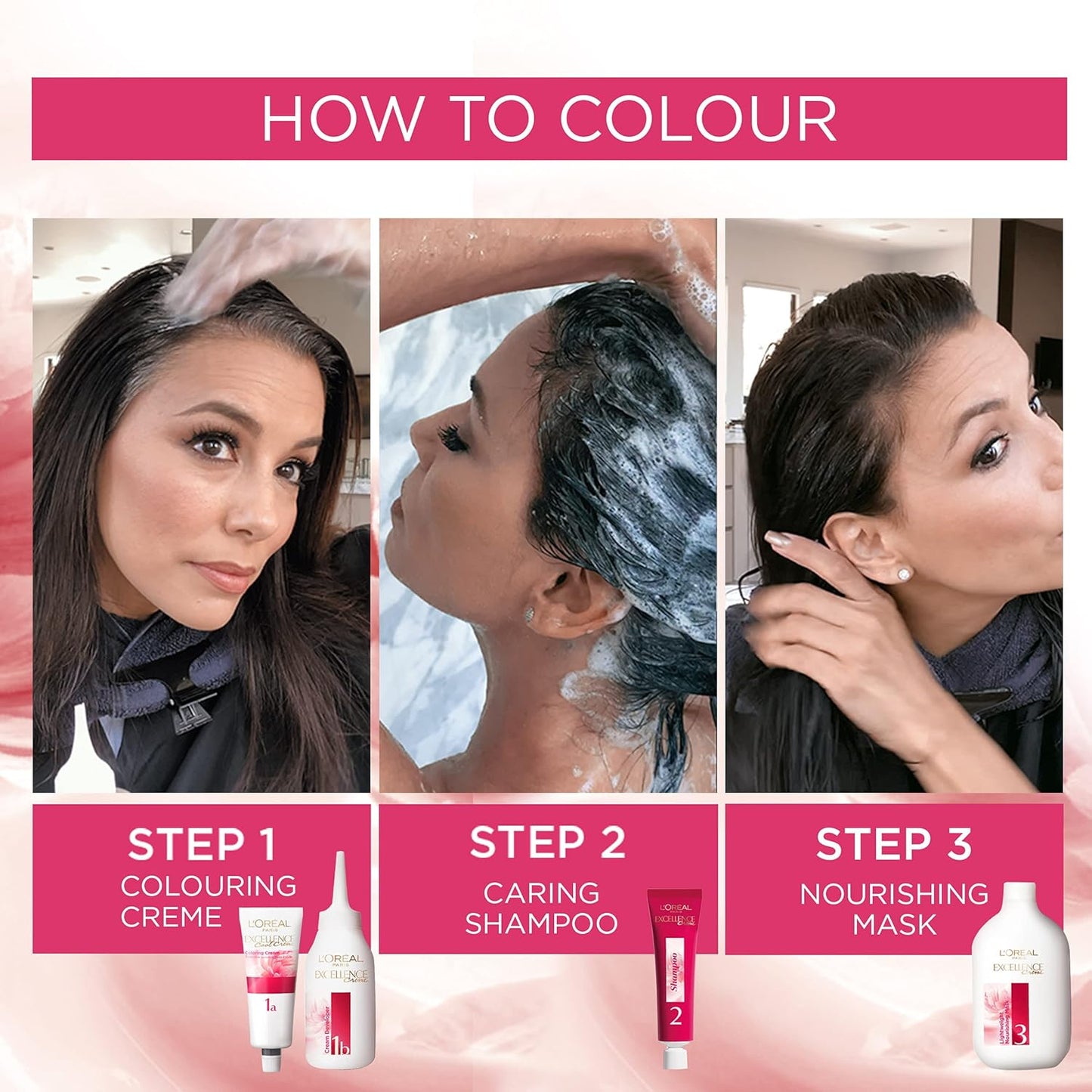 Excellence Crème Haarfärbeset, 1 Dunkles Schwarz 3 stück (1er Pack)