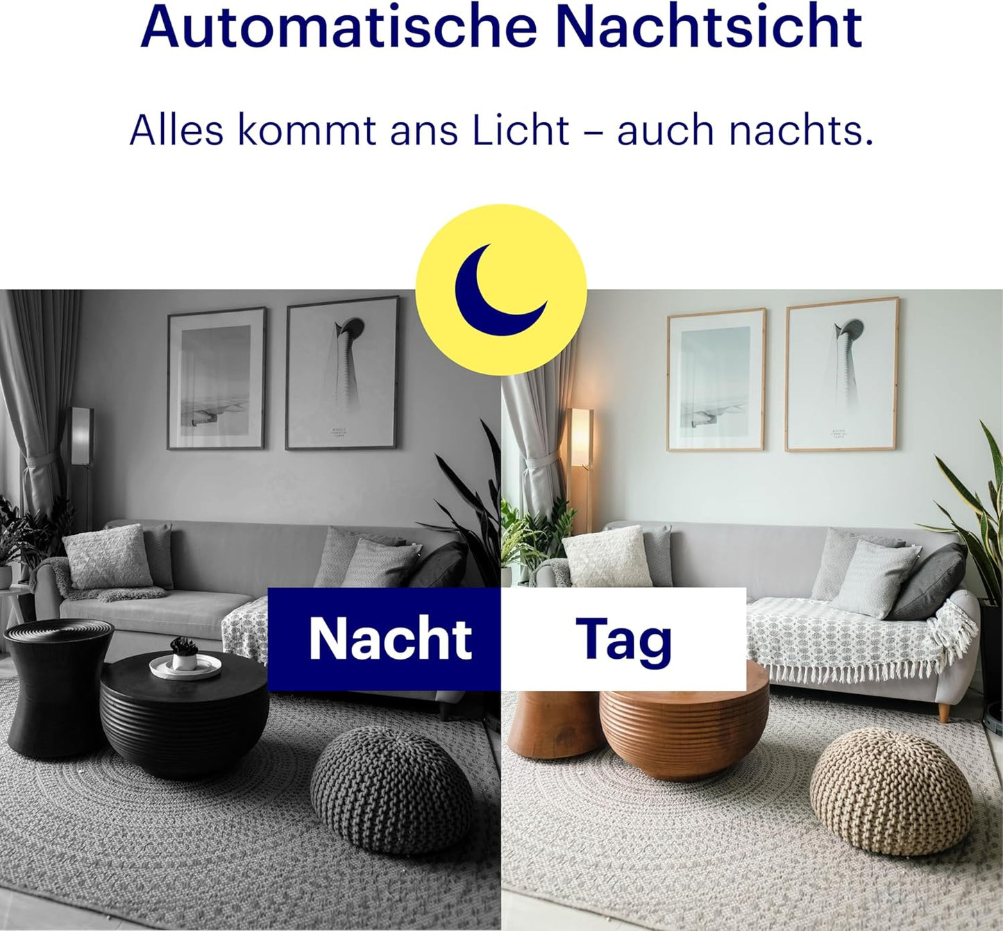 View Überwachungskamera mit 2-Wege-Audio, 24/7 Live-Übertragung, Bewegungsmelder, Nachtsicht