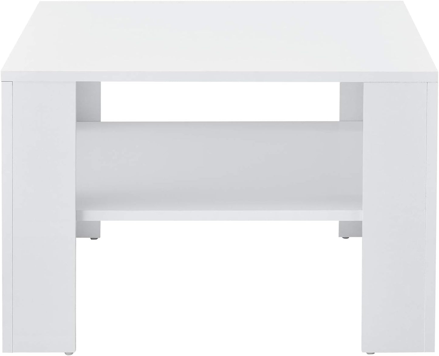 Couchtisch mit Ablage (60 x 60 x 40 cm), Weiss