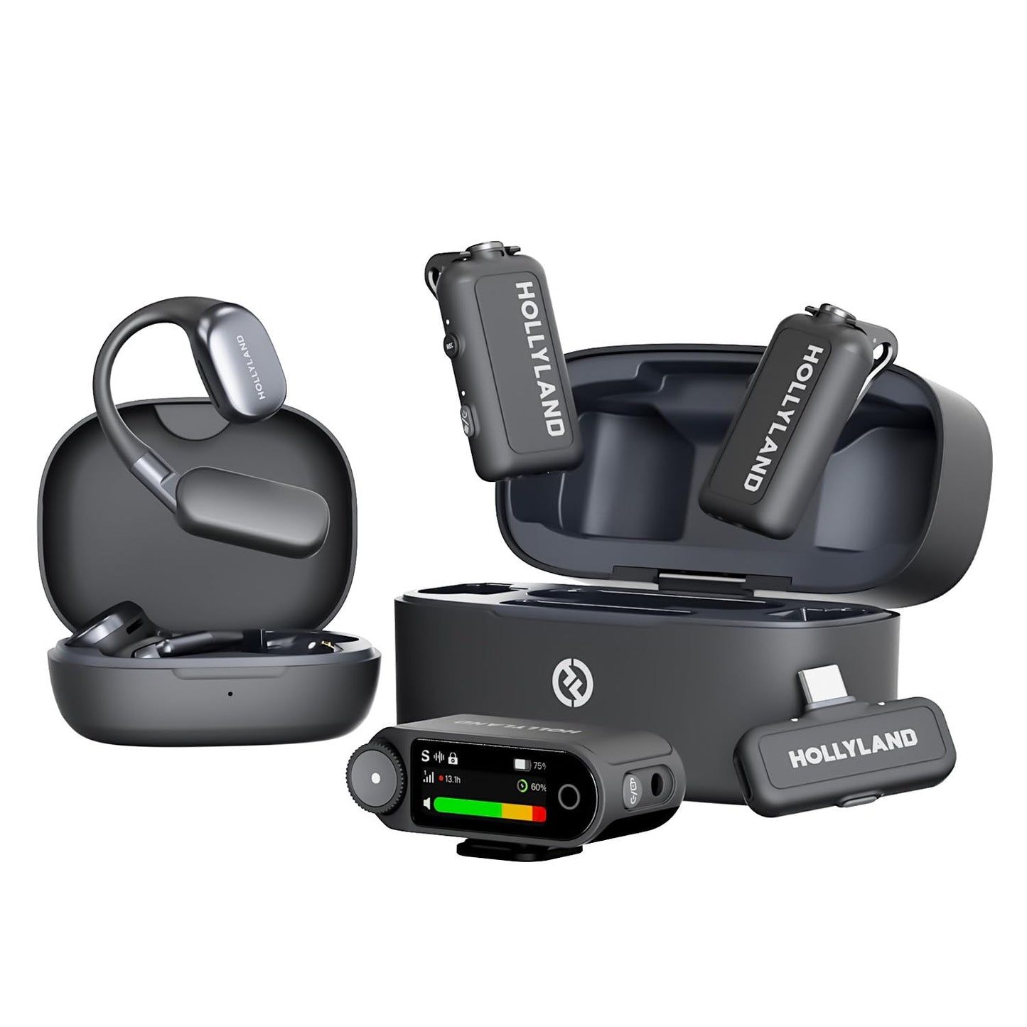 Lark Max 2 Lavalier Mikrofon mit AI-Rauschunterdrückung, Ultimate Combo-Gray