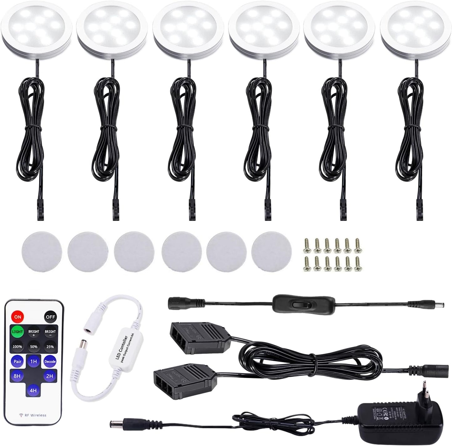 LED Schrankleuchten-Set mit Fernbedienung, Tagesweiss 6000k