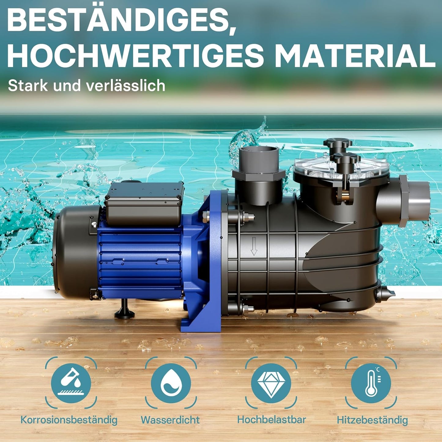 Schwimmbadpumpe, 17700 l/h 1100 W
