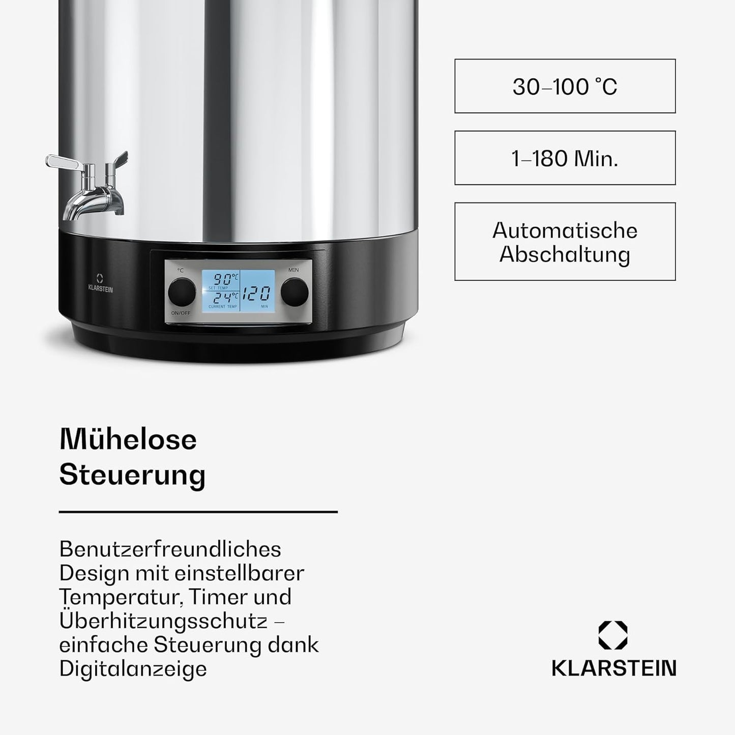 Digitaler Einkochautomat Biggie mit Timer & LCD-Display, Digital