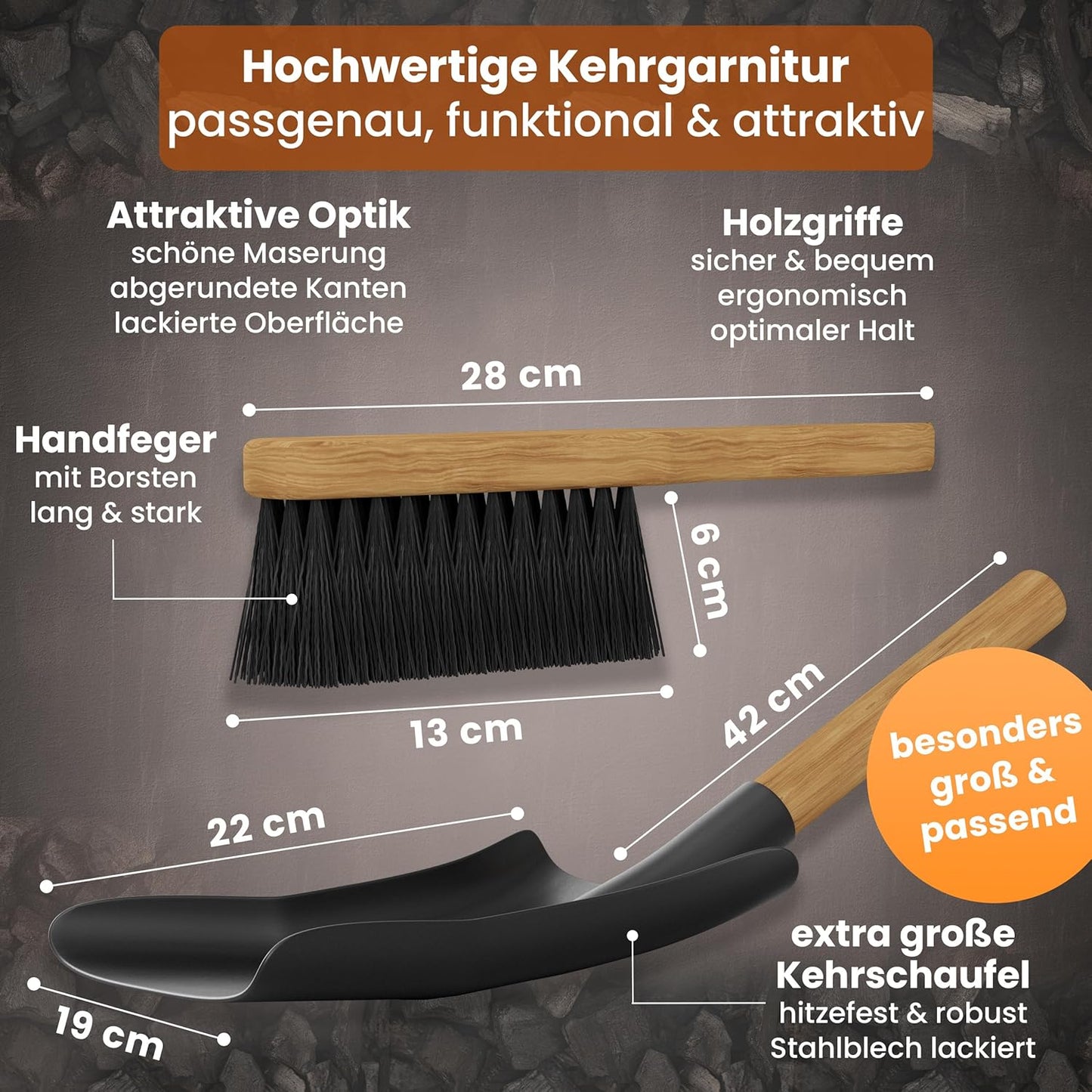 Ascheeimer-Set Santorini, Santorini 25L + Feger & Schaufel