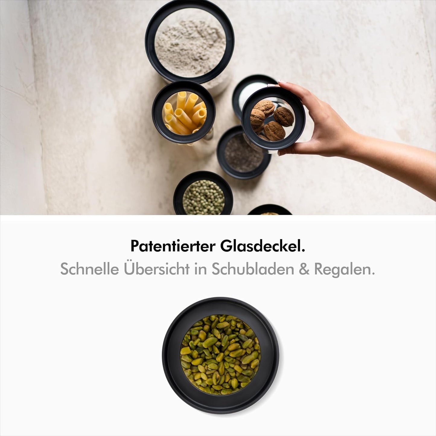 4x Vorratsgläser mit Deckel, 4x 500ml (17oz)