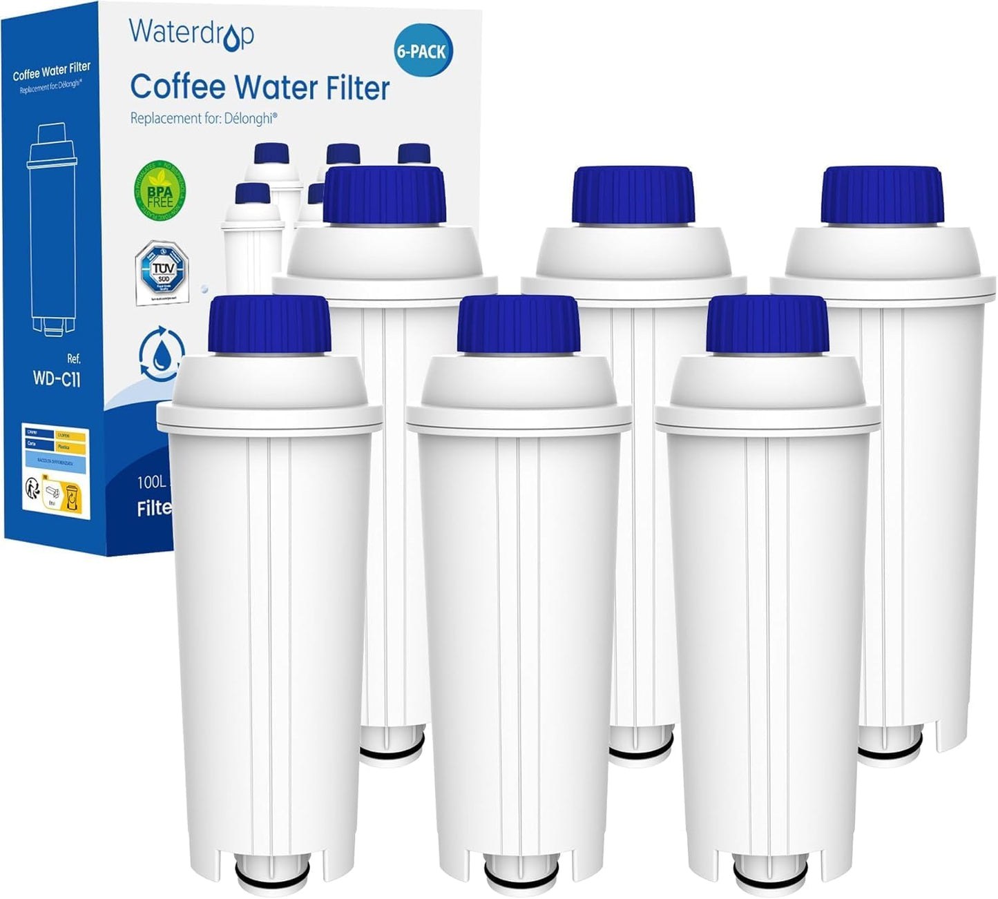 6 x Filterkartuschen für De'Longhi Kaffeemaschinen