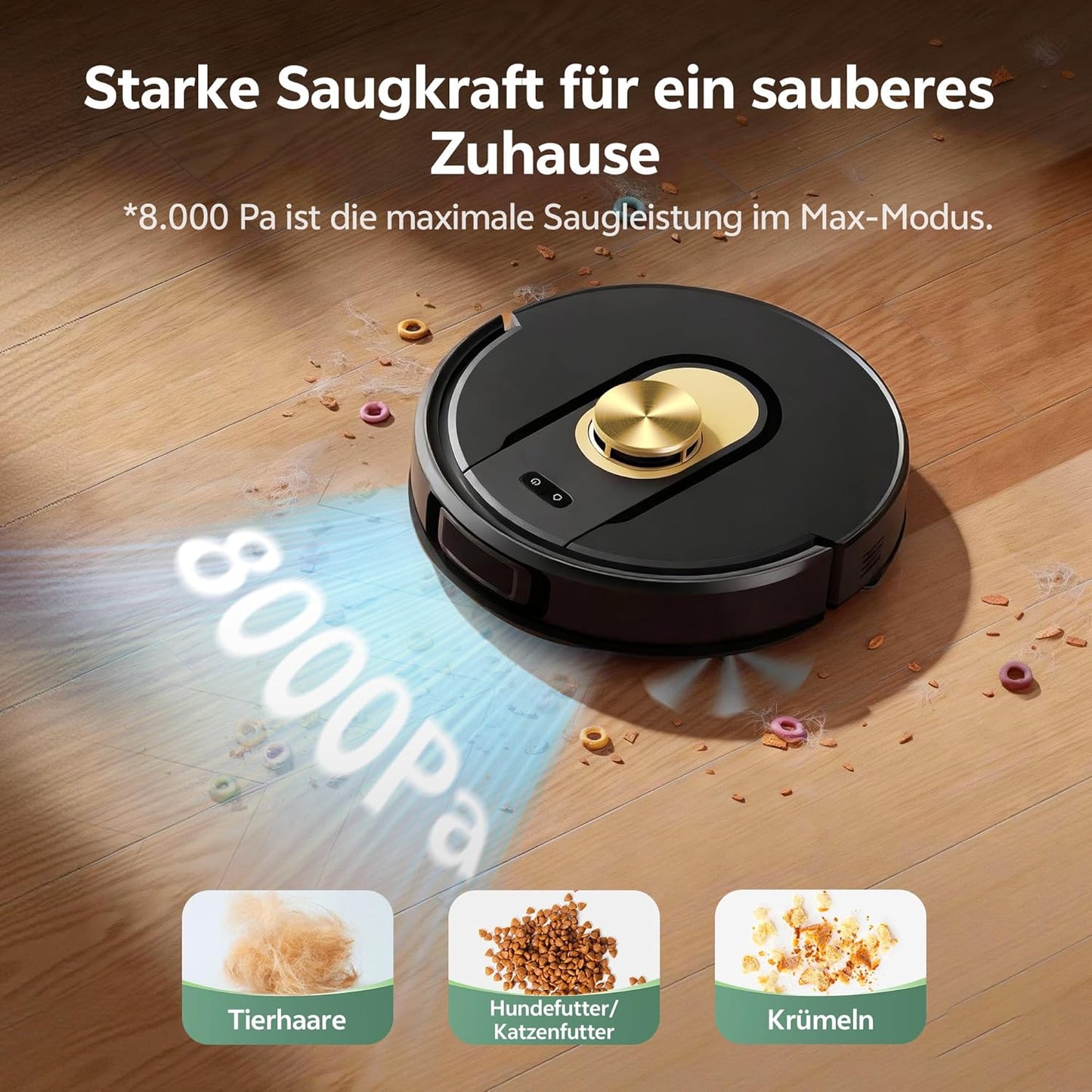 W9 Saugroboter mit Wischfunktion & LiDAR Navigation, Schwarz