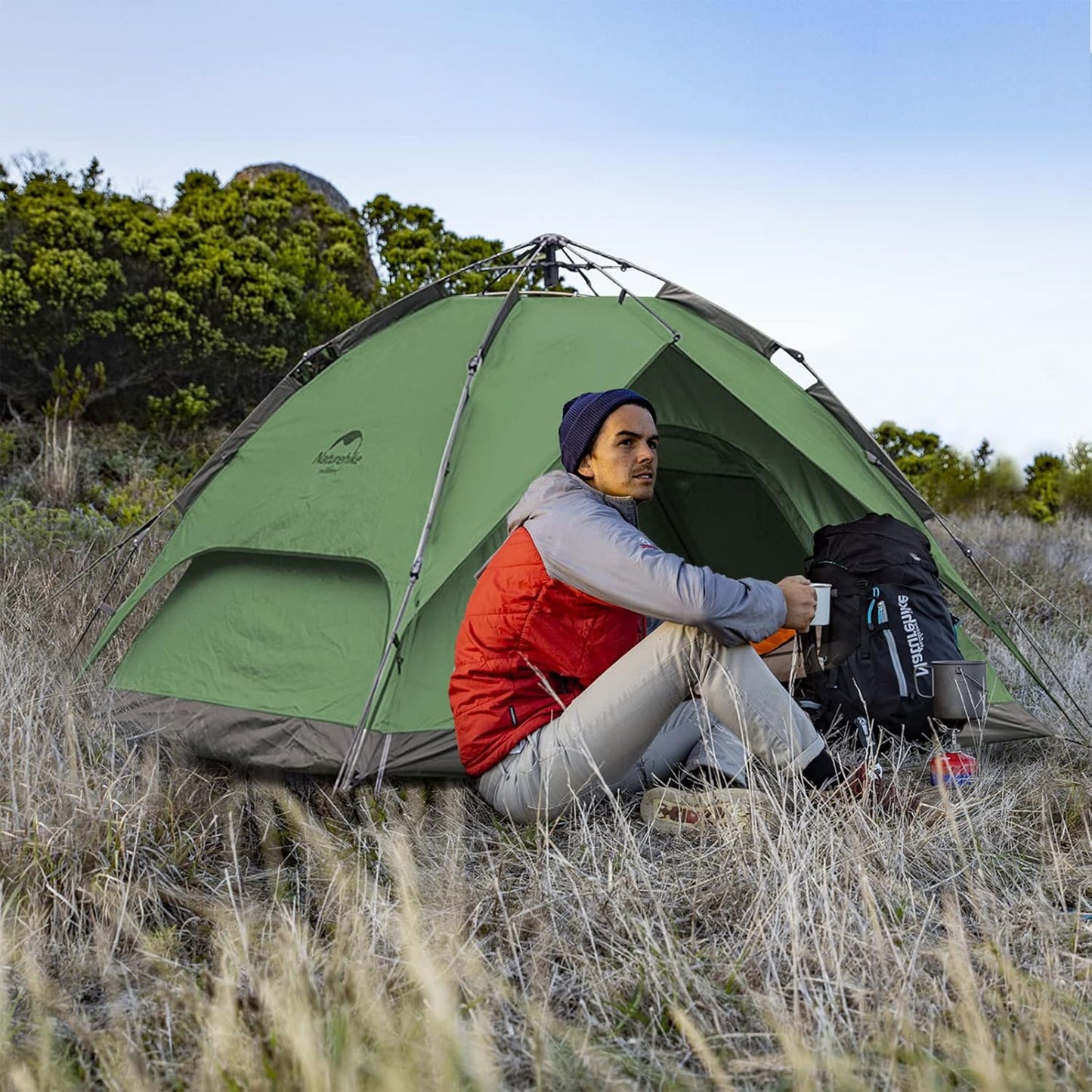 Pop-Up Zelt für 3-4 Personen, Waldgrün - 4P