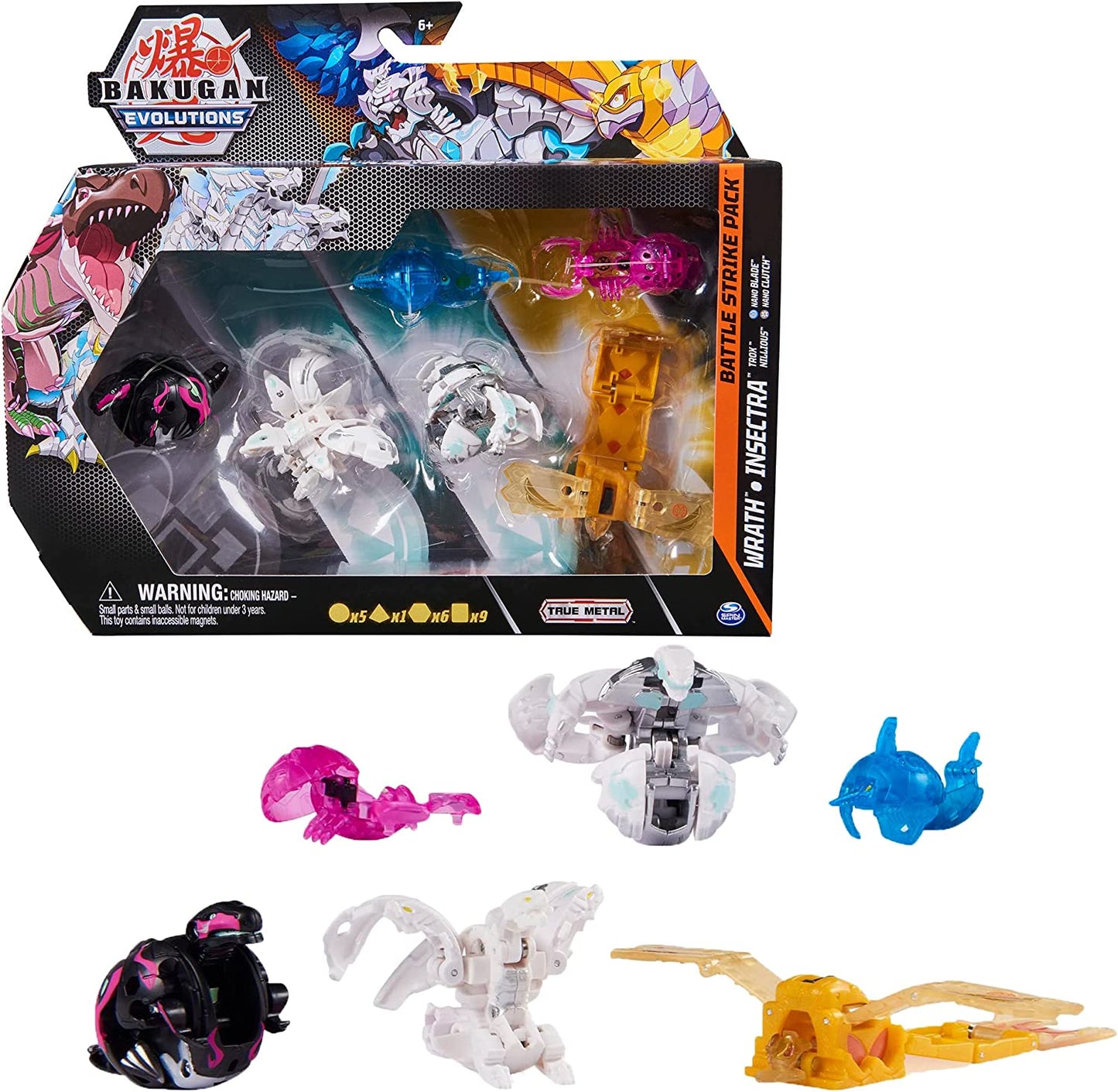 Bakugan Evolutions Battle Strike 6er-Pack, Geschicklichkeitsspiel, Mehrfarbig