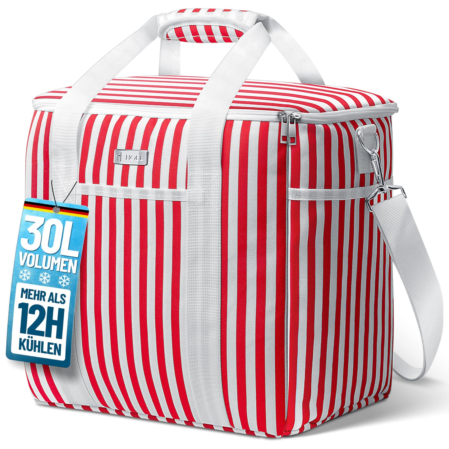 Faltbare Thermotasche für unterwegs, 30L Rot