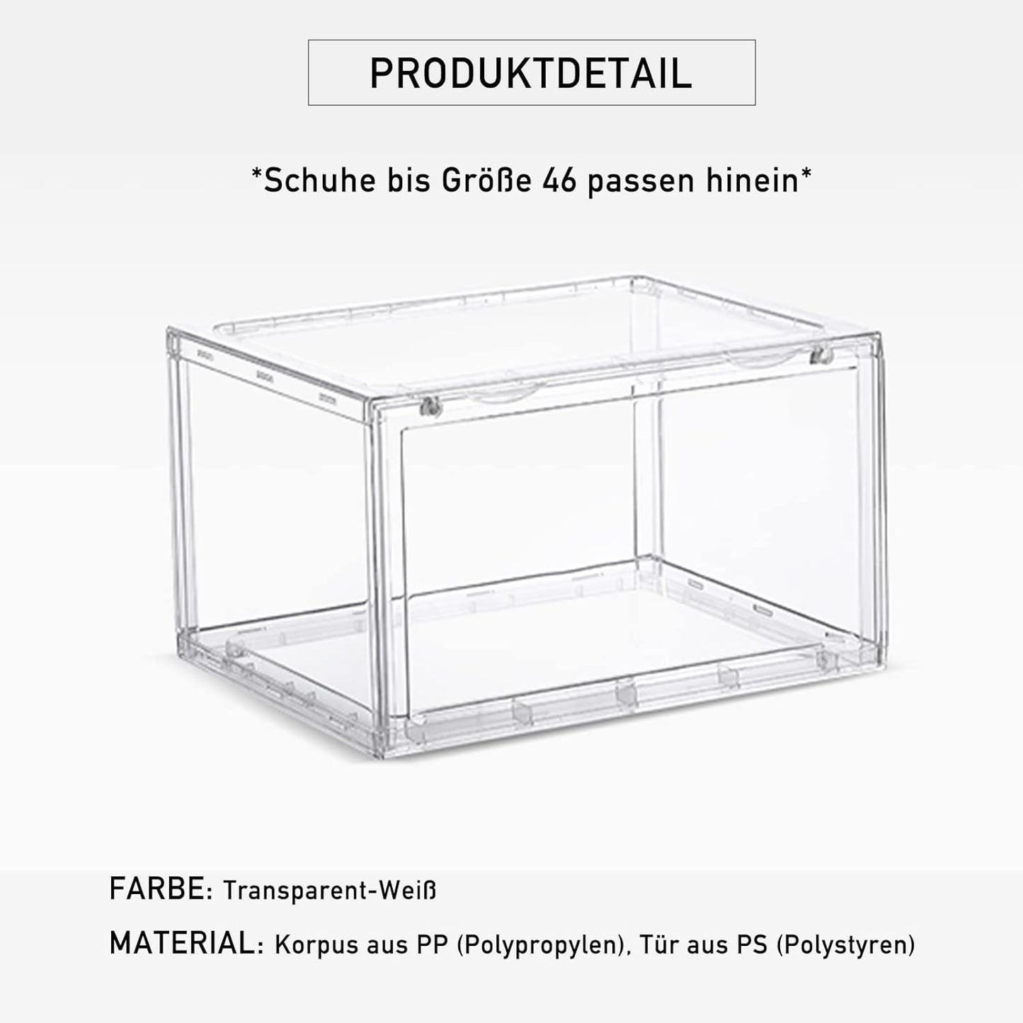 Schuhaufbewahrungsboxen-Set, 6x Durchsichtig klar-Typ H