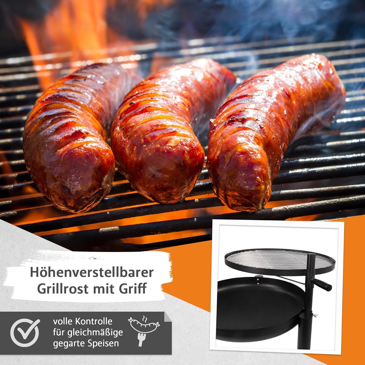 Feuerschale mit Grillrost, Feuerschale mit Schwenkgitter
