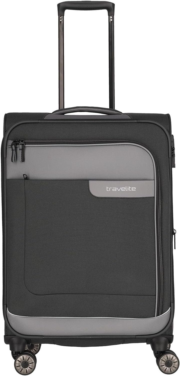4-Rad Weichschalenkoffer mit Dehnfalte, Trolley M erw. (67 cm) Schiefer (Grau)