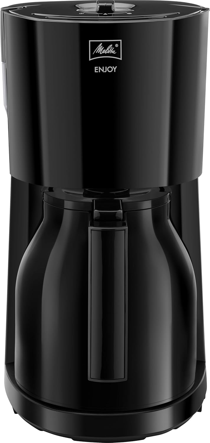 Enjoy 1017-06 Filterkaffeemaschine mit Thermoskanne, Schwarz, Thermkanne, Single