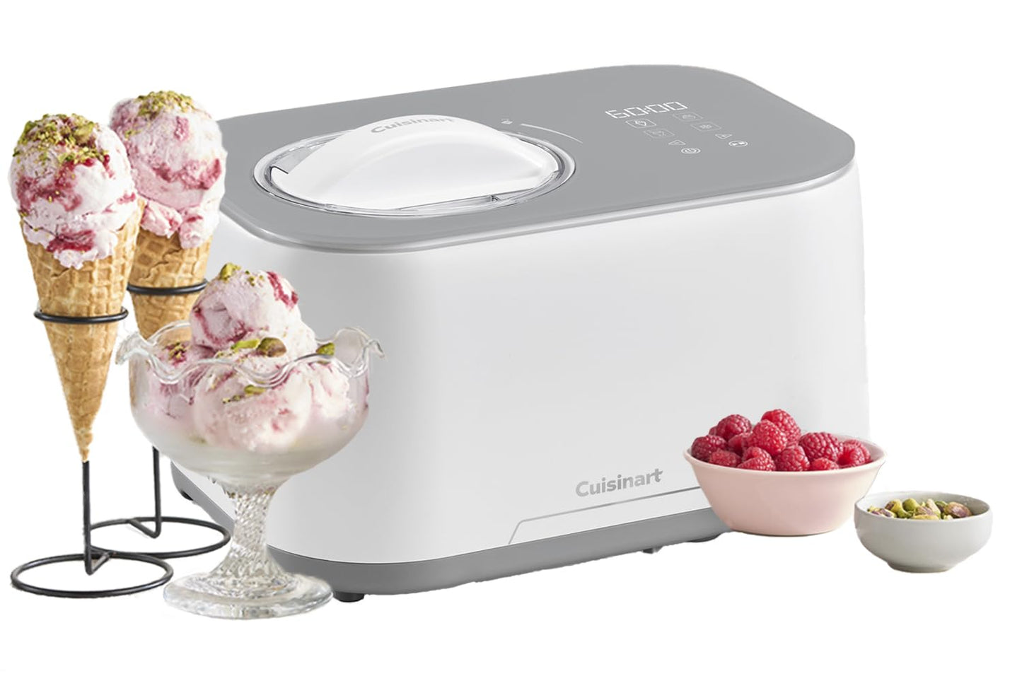 Selbstkühlende Eismaschine mit 3 Voreinstellungen, FreezeEase, Selbstfrierend Weiss
