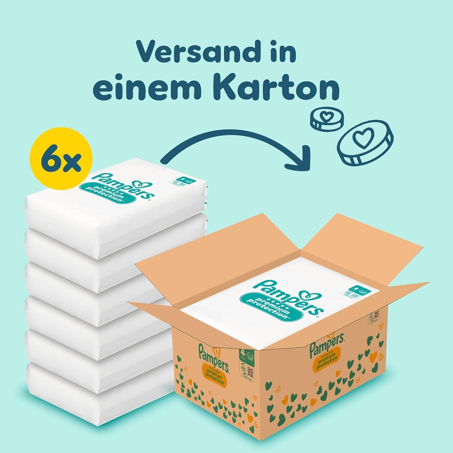 Pampers Premium Protection, Grösse 4, 174 Stück
